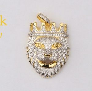 Iced Out Custom King Lion Face Pendant